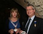 Wendy Evans, President of Kings Hospital and Johnny Honner, Past President of Kings Hospital at the reception following the 61st Annual Thanksgiving Service for the Gift of Sport in Christ Church Cathedral.