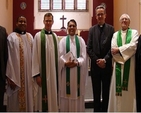 Philip McKinley, Ecumenical Officer, Irish Inter Church Committee; the Revd Obinna Ulogwara, Diocesan Chaplain for the International Community; Canon Mark Gardner, Vicar of St Patrick’s Cathedral Group of Parishes; the Revd Dr Jacob Thomas, Belfast Bible College; the Very Revd Dermot Dunne, Dean of Christ Church Cathedral;  Canon Horace McKinley, Chairperson for the International Community and the Revd William Deverell, Rector of Tallaght Parish, pictured at the Inaugural Eucharist Service of the Church of South India Malayalam in St. Catherine’s Church, St Patrick's Cathedral Group of Parishes.