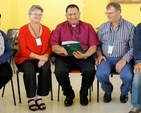 The steering committee of the International Anglican Liturgical Consultation’s Dublin meeting are pictured in the King’s Hospital, which is the venue for their conference this week. From left to right, the committee is: Cynthia Botha, Eileen Scully, Bishop Kito Pikaahu, Alan Rufli and Nak Hyou Joo.