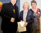 Judy Cameron was honoured at Synods in Taney Parish Centre for her commitment to the Archbishop’s Course in Theology. She is retiring from the position as voluntary honorary secretary after 19 years. She is pictured with Archbishop Michael Jackson, who made a presentation to her, and Dr Anne Lodge, principal of CICE, who led the tributes to her. 