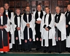 Members of the Chapter of Christ Church Cathedral with Archbishop Michael Jackson, Bishop Samuel Poyntz and Dean Dermot Dunne following Choral Evensong which marked Foundation Day celebrations. 