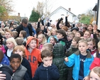 Pupils pictured at the official opening of Castleknock National School's new extension.