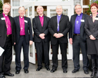 The organisers of the Bishops’ Conference on Human Sexuality in the Context of Christian Belief outside the Slieve Russell Hotel in Cavan. Pictured L–R are: The Bishop of Tuam, Killala and Achonry, the Right Revd Patrick Rooke; the Bishop of Derry and Raphoe, the Right Revd Kenneth Good; the Archbishop of Armagh, the Most Revd Alan Harper, the Archbishop of Dublin, the Most Revd Dr Michael Jackson; the Bishop of Limerick, the Right Revd Trevor Williams; and secretary to the House of Bishops, Mrs Karen Seaman. 