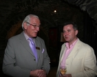 Cathedral Administrators, Michael Denton (left) of Christ Church Cathedral and Scott Hayes of St Patrick's Cathedral chatting at the launch of an exhibition marking the 130th Anniversary of the re-opening of Christ Church following the restoration by George Edmund Street.