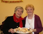 Fay Parker and Joan Downes at the reception following the Mageough Chapel Carol Service