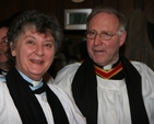 Pictured at the installation of the new Archdeacon of Glendalough and other dignitaries in Christ Church Cathedral is the Revd Aisling Shine and the Revd Canon Adrian Empey.