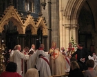 The laying on of hands at the ordination of the Revd Alan Barr, Curate of Bray (right) and the Revd Rob Jones, Curate of CORE.