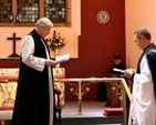 Canon Mark Gardner is commissioned as incumbent of the new union of St Catherine and St James with St Audoen by Archbishop Michael Jackson. Also pictured are Archdeacon David Pierpoint and Revd Stephen Farrell. 