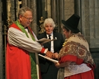 Glenys Payne from Wales is commissioned as Girls Friendly Society President (right) as her predecessor Emila Corrigan looks on. The commissioning took place in Christ Church Cathedral during the closing service of the GFS World Council which was held in Ireland from 24 June - 4 July. 