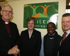 Pictured at the launch of Fáilte Balbriggan, a drop in centre for Immigrants and Irish People are the Archbishop of Dublin, the Most Revd Dr John Neill, Sister Breege Keenan of the Vincentian Refugee Centre, David Maganda and Trevor Sargent TD, local Dáil Deputy and Minister for Horticulture and Food.