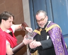 Pilate (Joseph O'Gorman) washes his hands at the St Werburgh's Parish Passion Play.