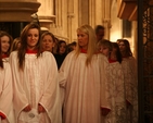 Members of the Kings Hospital Choir awaiting the start of the 61st Annual Ecumenical Service of Thanksgiving for the Gift of Sport in Christ Church Cathedral, Dublin.