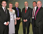 Pictured at the Church of Ireland Primary School Management Association’s annual conference in the King’s Hospital School were Dr Ken Fennelly, secretary of the Secondary Education Committee; Dr Anne Lodge, principal of the Church of Ireland College of Education; the Archbishop of Dublin, the Most Revd Dr Michael Jackson; Seán Ó Foghlú, secretary general of the Department of Education and Skills; Michael Hall, principal of the King’s Hospital School; and the Bishop of Meath, the Right Revd Richard Clarke. 