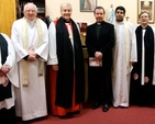 Canon George Butler, Canon John Piert, Archbishop Michael Jackson, the Revd Ivor Owen, Fr Binoy Matthew, Canon Nigel Sherwood and the Revd Michael Anderson in St Joseph’s Church, Templerainey, Arklow, where Archbishop Michael Jackson preached at a service to mark the Week of Prayer for Christian Unity. 