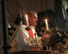 The Dean of Christ Church Cathedral, the Very Revd Dermot Dunne preaching at the ordinations of Anne-Marie O'Farrell, Robert Lawson and Stephen Farrell as Deacons. 