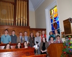 Dodie Walsh and family at the dedication of the new stained glass window at Rathfarnham parish church.