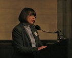 Canon Doris Clements, Tuam, speaking at the Special Meeting of the General Synod of the Church of Ireland, Christ Church Cathedral.