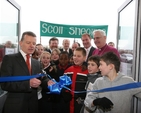 The Minister of State for Food and Horticulture, Trevor Sargent TD officially opens a new school building. Also in the picture is the Archbishop of Dublin, the Most Revd Dr John Neill. 