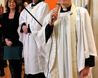 Revd Dr William Olhausen welcomes parishioners and visitors to the newly renovated church hall at St Matthias’s Church in Killiney–Ballybrack. Also pictured is Revd Niall Stratford. The hall was officially opened and dedicated on November 25. 