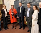 Members of the committee of Cumann Gaelach na hEaglaise laid a wreath before the anniversary service in St Ann’s. Pictured are Aonghus Dwane, Caroline Nolan, Eileen McCracken, Dáithí Ó Maolchoille, Cllr Mícheál Mac Donncha, representing the Lord Mayor of Dublin, the Revd Elaine Dunne and Hileáire Carey.