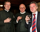 Fr Joseph Whelan, chaplain of Kingston College Revd Michael Thomson and Scott Hayes at the opening of the new community art gallery at St Michan’s Church. 