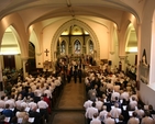 Colour party about to depart from the Boys Brigade Council Service of Thanksgiving in Booterstown.