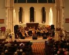 Pictured are the Alex Trad Band from Alexandra College playing at An Evening of Music and Song Concert in Sandford Parish Church.