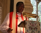 The Most Revd Adebola Ademowo, Archbishop of Lagos, preaching in Whitechurch parish which he visited to baptise his grandchild, John.