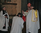 The Most Revd Dr John Neill, Archbishop of Dublin, commissioning the new DIT Chaplain, the Revd J P Kavanagh, Rector of Kells Priory, in Christ Church Cathedral. 