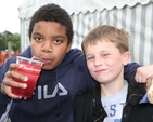 Enjoying a Burger and a Drink at a parish Fete in Co Dublin.