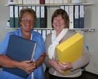 Daphne Metcalfe, Director's Secretary, and Lynda Levis, Bursar, pictured at the Church of Ireland Theological Institute. 