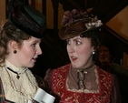 'Lucy' and 'Mina' AKA actresses, Jucy Jones and Margaret Grahame arrive for the re-enactment of the wedding of Bram Stoker and Florence Balcombe in St Ann's, Dublin.  Bram Stoker, the author of Dracula, was married in St Ann's in 1878.