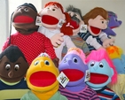 Puppets pictured at the Building Blocks Conference, All Hallows College.