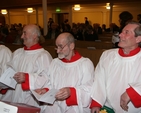 (left to right) Sydney Conneff, Ian Poulton and Bruce Watchorn, all members of the All Saint's Choir, Blackrock at the ordination of the Revd Ruth Elmes to the Priesthood in St Brigid's Church, Stillorgan.