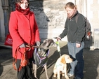 Annie Doran with Blue and Emma Higgs with Guinness at the Christ Church Cathedral Charity Carol Service in aid of Peata – Providing a Pet Therapy Service to caring institutions in Dublin.