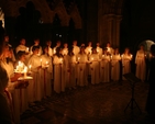 The Full Adolf Fredrik's youth Choir from Stockholm performing for Sankta Lucia in Christ Church Cathedral.