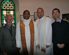 Pictured at the Irish Veteran Cyclists Association Annual Ecumenical Service in the Church of St George and St Thomas, Cathal Brugha Street, Dublin, were Donal O’Connell, IVCA President; the Revd Obinna Ulogwara, Rector; Fr Damian Farnon of the Immaculate Conception Catholic Church and William Parnell, IVCA Coordinator. 