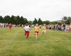 Racing for the finishing line at the West Glendalough schools sports day in Donaghmore.