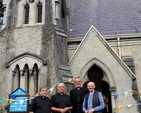 The Revd Terry Lilburn, Archdeacon Ricky Rountree, Dean Dermot Dunne and Fr John Wall following the Harvest Festival Evensong which rounded off Kilbride Church’s (Bray) Festival of Fruit and Flowers. 