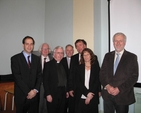 Pictured following the lecture by Professor Hanan Eshel on the Dead Sea Scrolls hosted by the Milltown Institute and the Church of Ireland Theological College are (left to right) Nadav Cohen, Counsellor at Israeli Embassy, Tom Whelan, Dean of the Faculty of Theology at the Milltown Institute, Fr Finbarr Clancy, Acting President of Milltown Institute, the Revd Canon Adrian Empey, Principal of the Church of Ireland Theological College, Professor Hanan Eshel, his wife Esther Eshel also a prominent scholar of the Dead Sea Scrolls, and Fr Kieron O’Mahony, Head of Scripture Department, Milltown Institute.