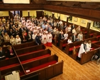 The Choir of St Anns Church, Dawson Street processing into the Church at the harvest thanksgiving and dedication of gifts service. The service also marked the official re-opening of the Church following several months refurbishment.