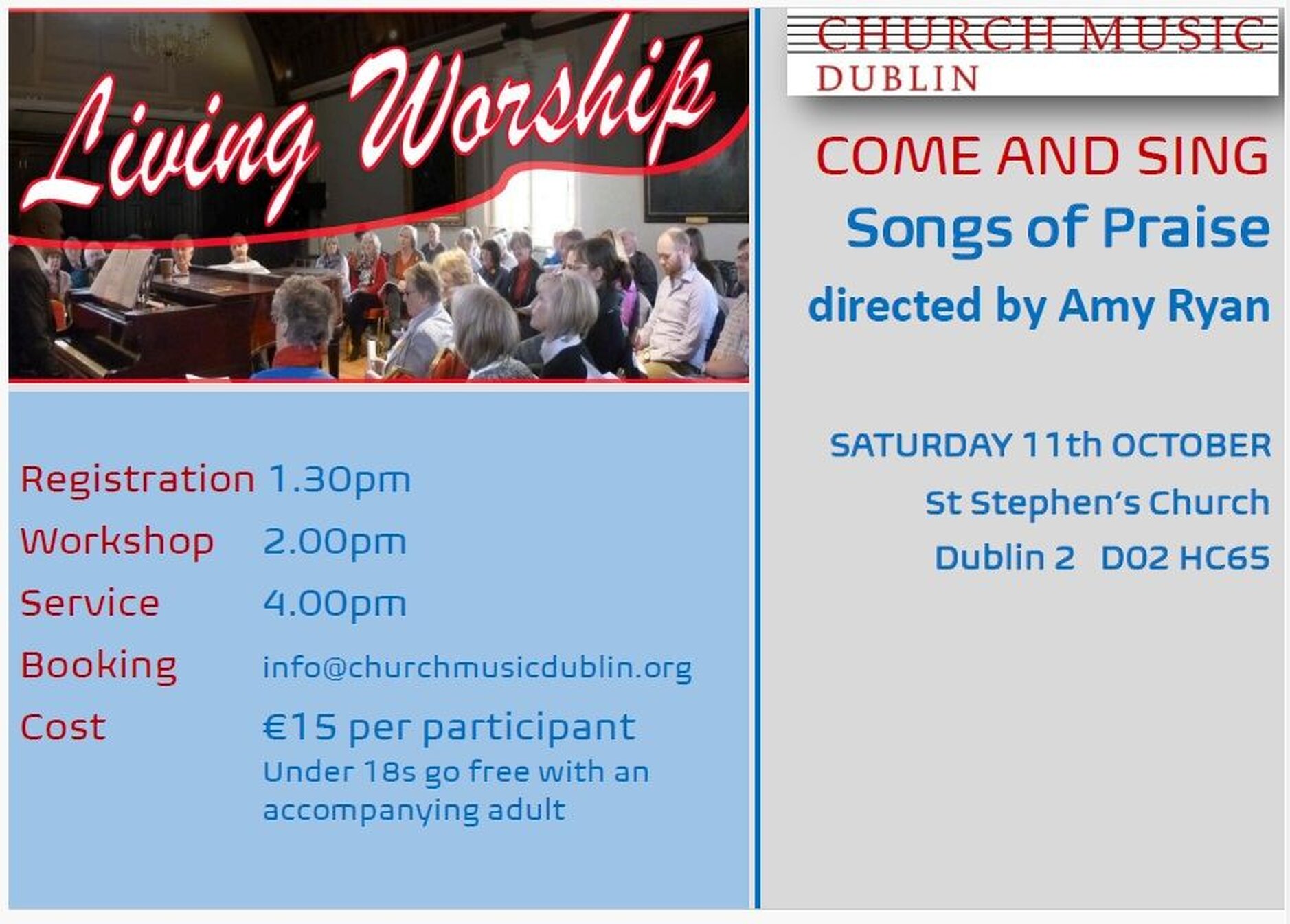 Come and Sing Songs of Praise with Church Music Dublin