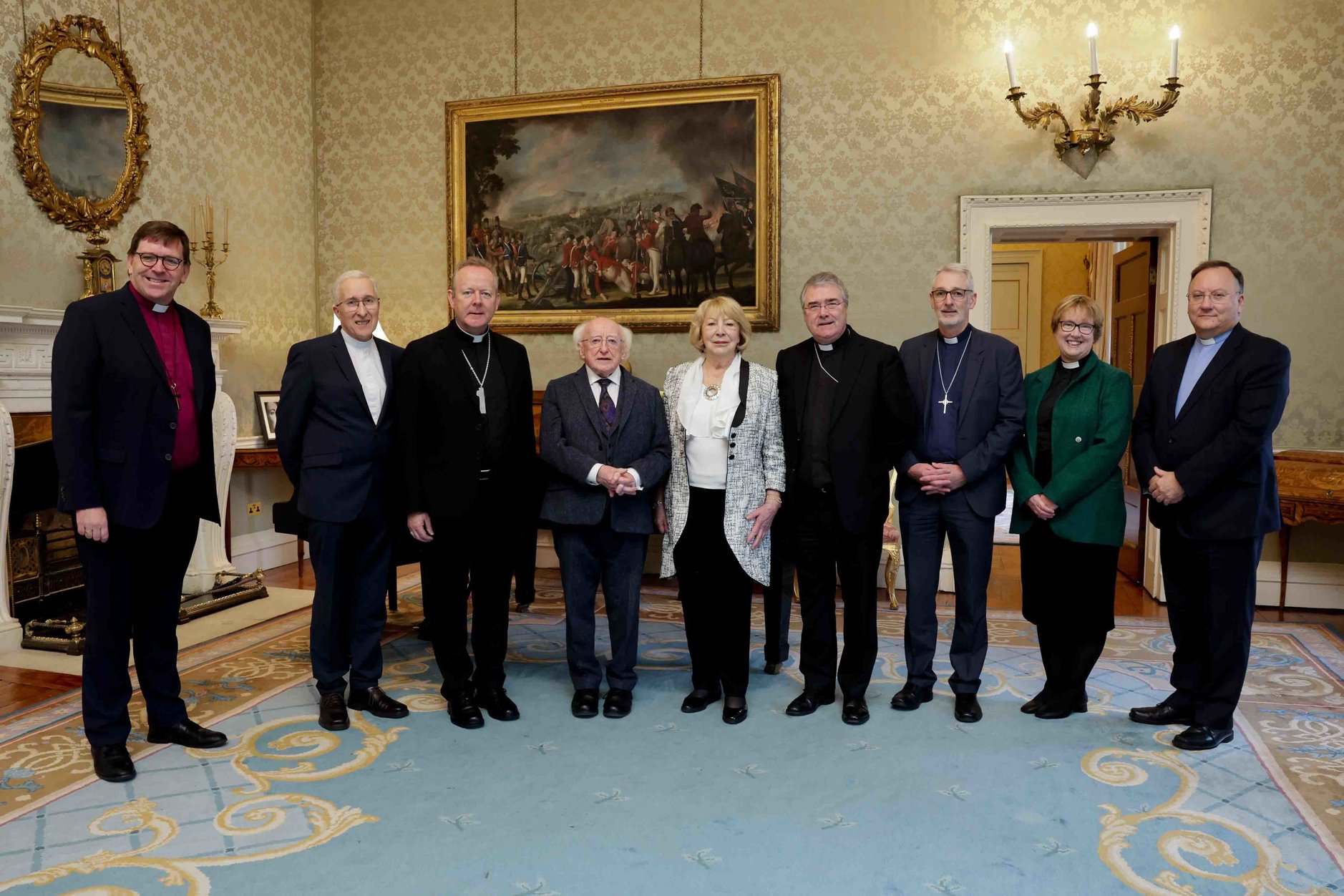 President Higgins meets Church Leaders - The Leaders the of the Church of Ireland, Roman Catholic Church, and Methodist and Presbyterian Churches in Ireland, met the President of Ireland, Michael D Higgins, today (28 November) at Áras an Uachtaráin in Dublin.