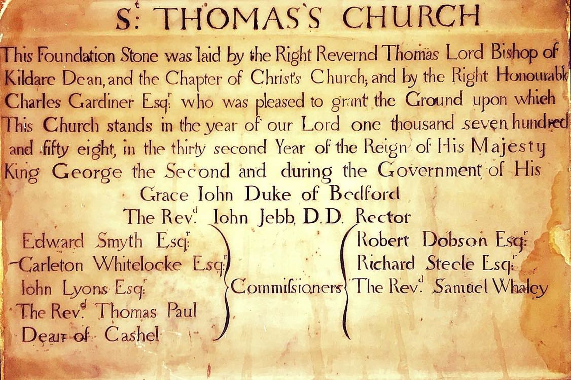 Friends of St Thomas’s to Celebrate 260th Anniversary of City Centre Church