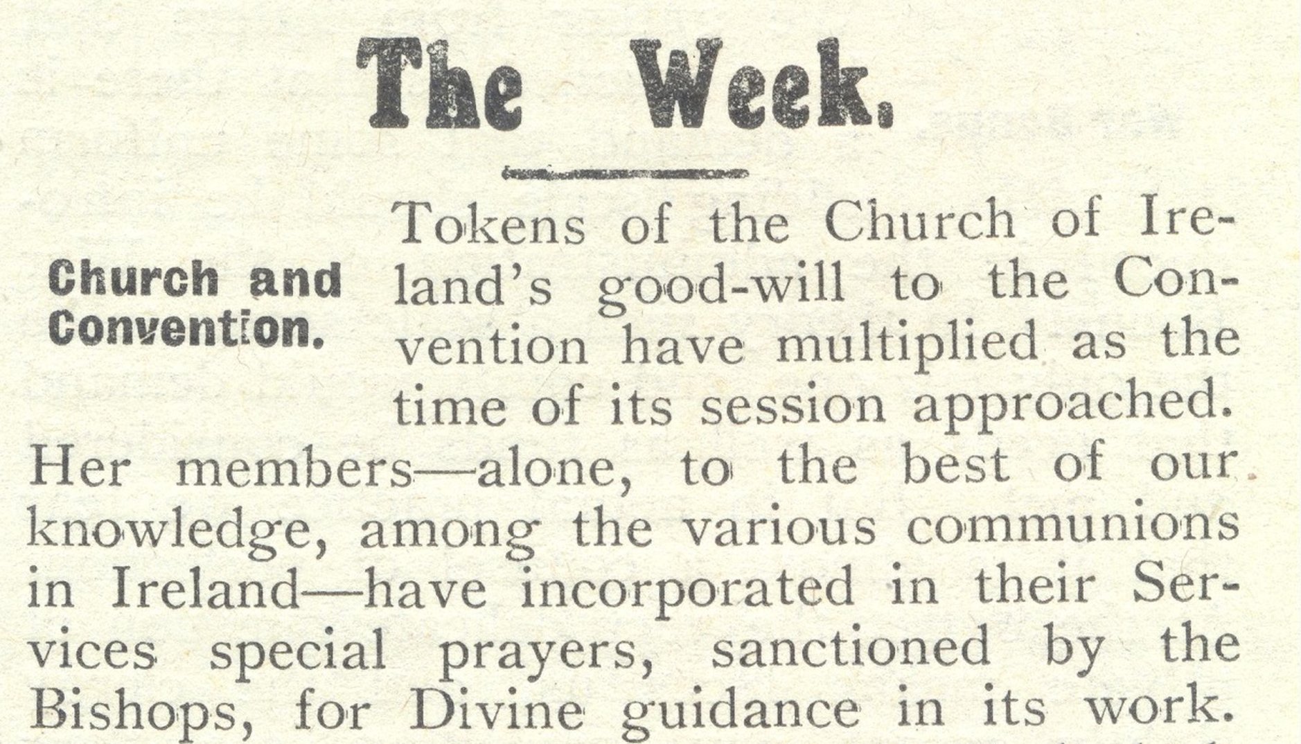 “Good Wishes for the Great Adventure”:The Church of Ireland & the Irish Convention, 1917