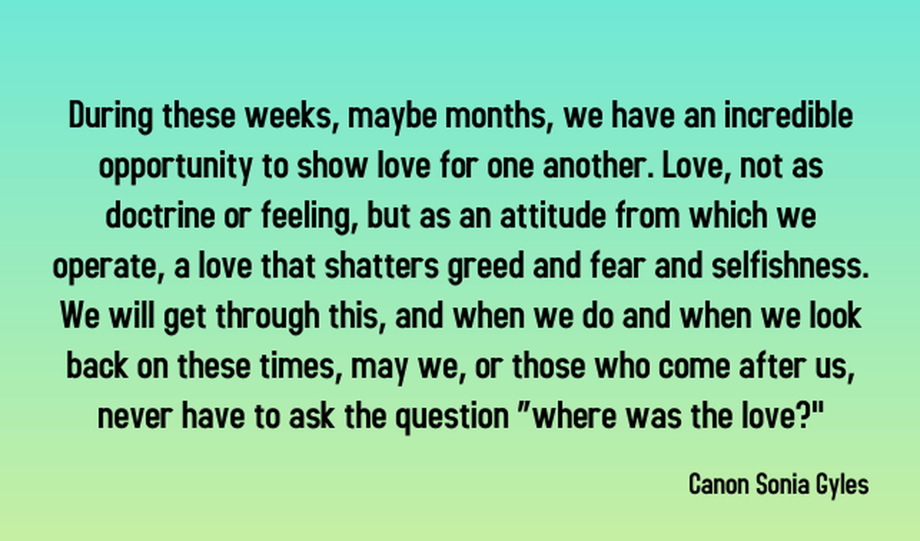 ‘Where is the Love?’ – We Have Opportunity to Show Love that Shatters Fear and Greed