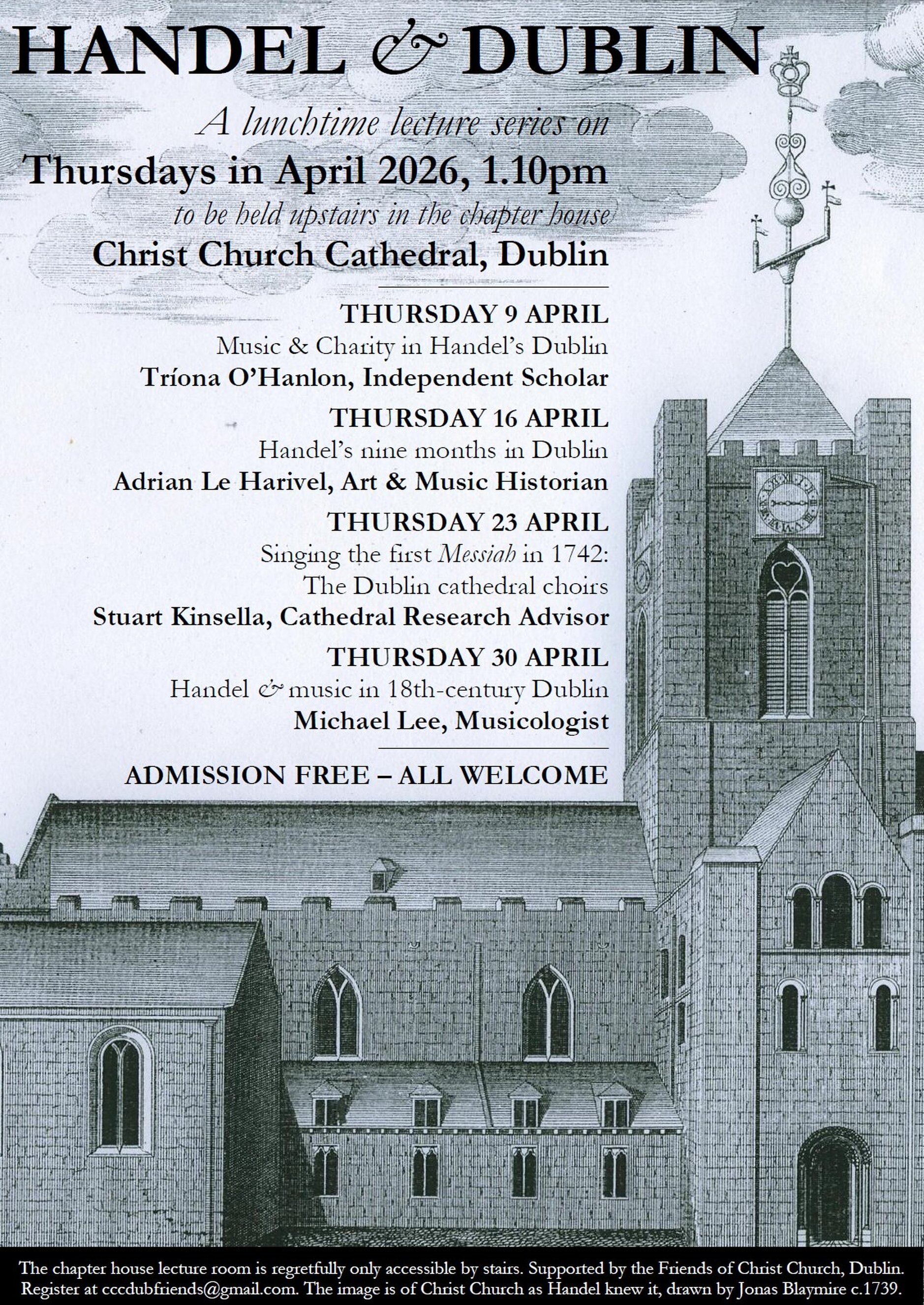 &lsquo;Handel and Dublin&rsquo; Lunchtime Lectures at Christ Church Cathedral Dublin
