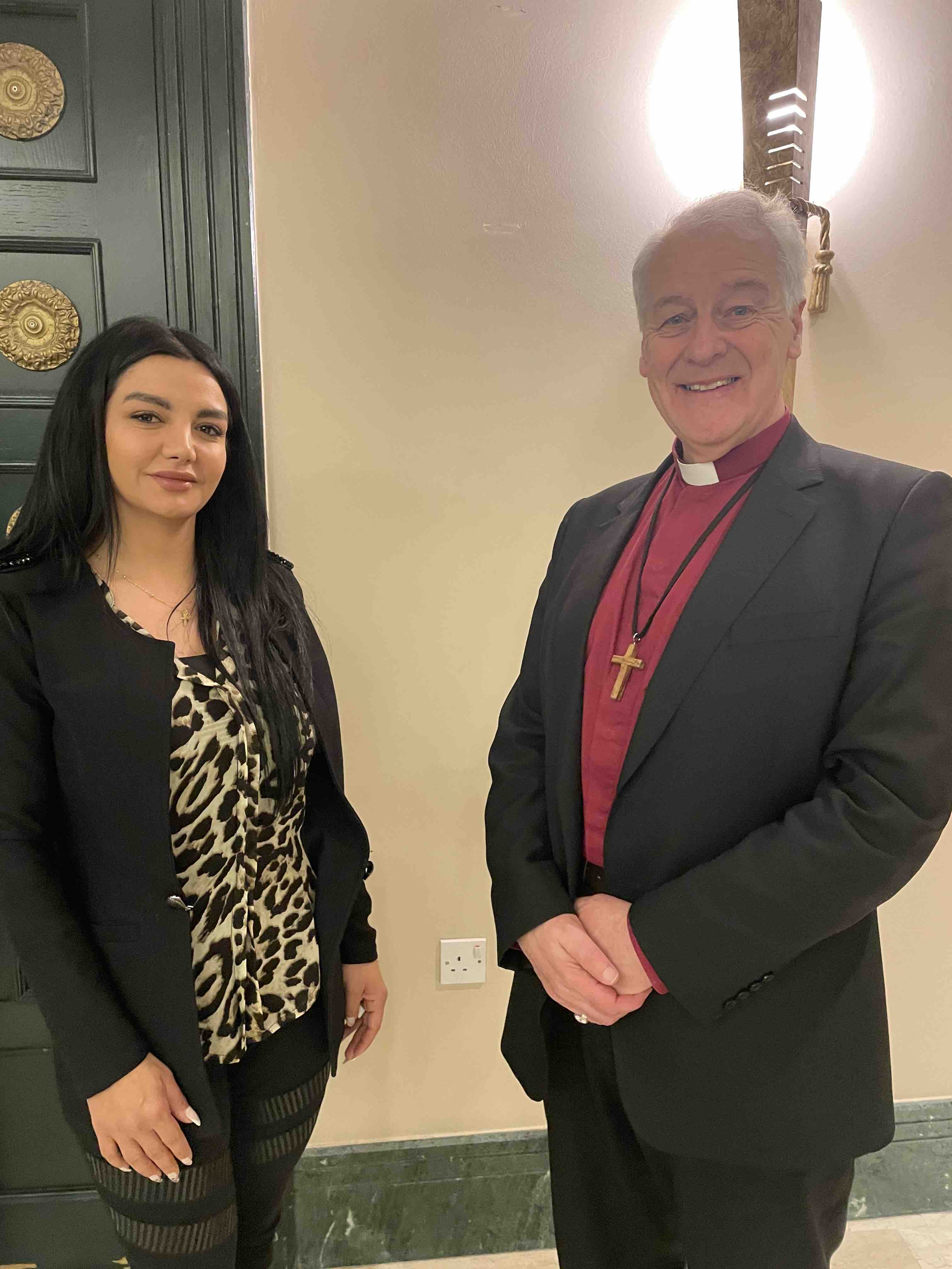 Ms Nour Nansour with Archbishop Jackson.