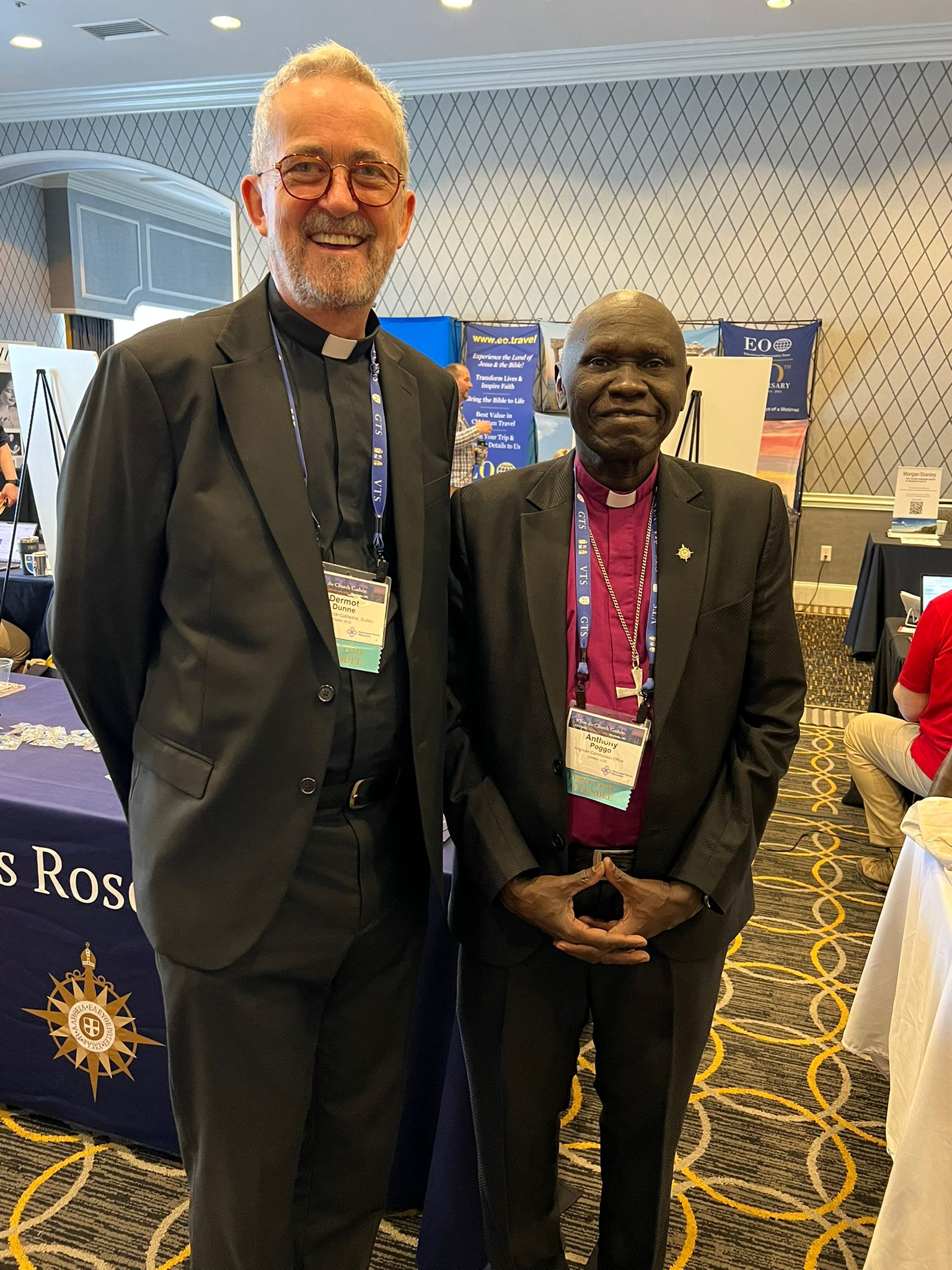 The Dean with the Rt Revd Anthony Poggo from the Anglican Communion Office. Bishop Anthony is a bishop in the Church in South Sudan.