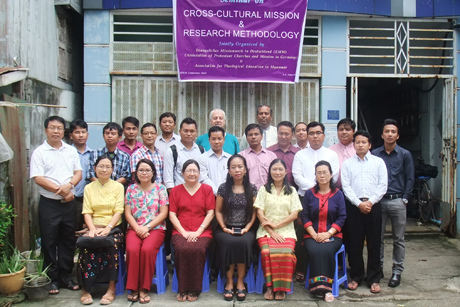 Participants at the cross-cultural mission and research approaches training programme held at the Association of Theological Education in Myanmar training complex in Yangon.